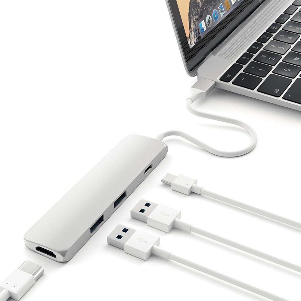 Satechi Slim Aluminum Type-C Multi-Port Adapter - Silver