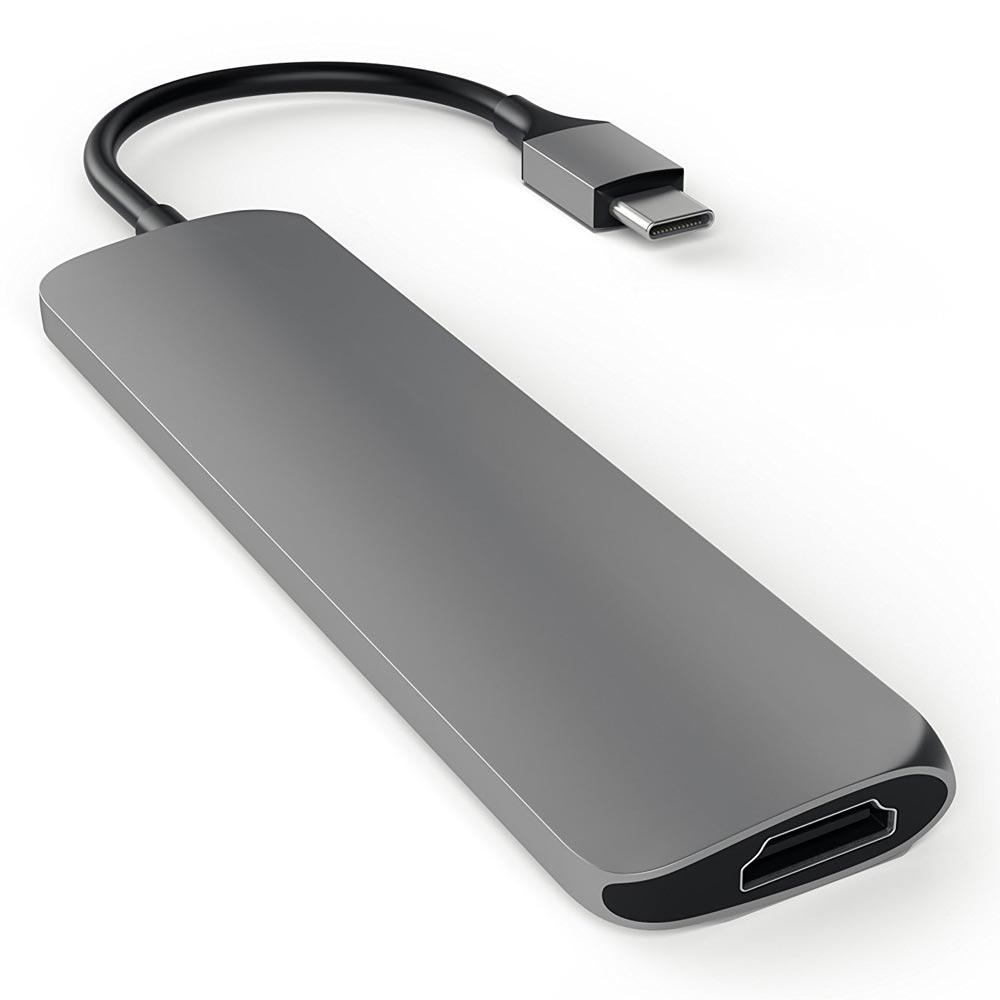 Satechi Slim Aluminum Type-C Multi-Port Adapter - Space Gray