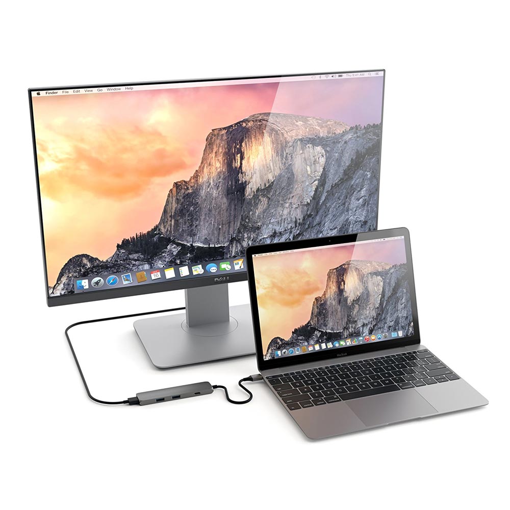 Satechi Slim Aluminum Type-C Multi-Port Adapter - Space Gray
