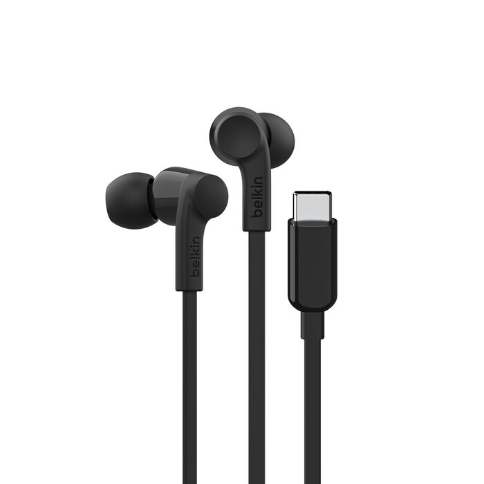 Belkin USB-C® Wired Earbuds with Adjustable Volume Limiter, Black
