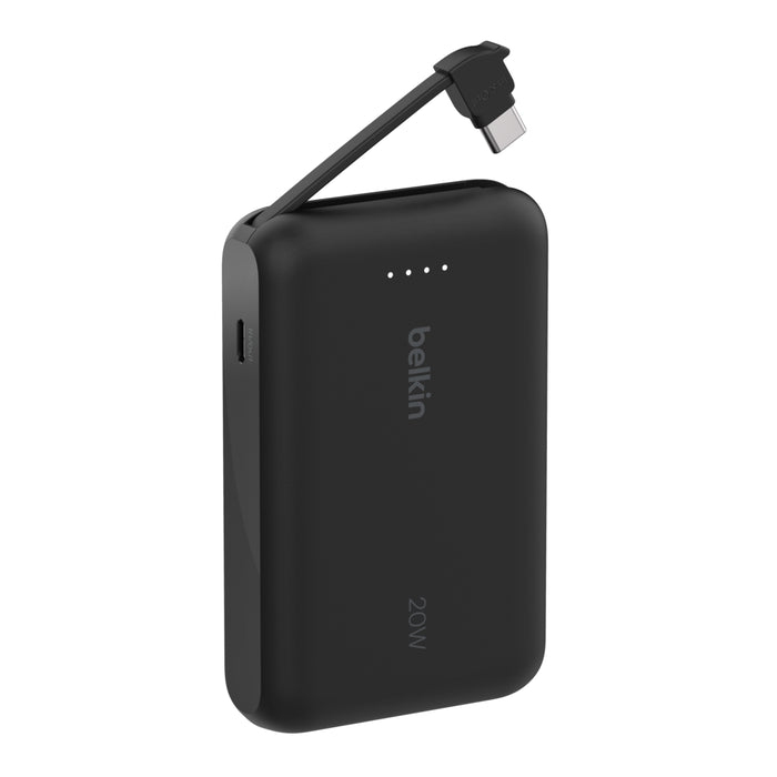 Belkin BoostCharge Power Bank 10K with Integrated Cable Black