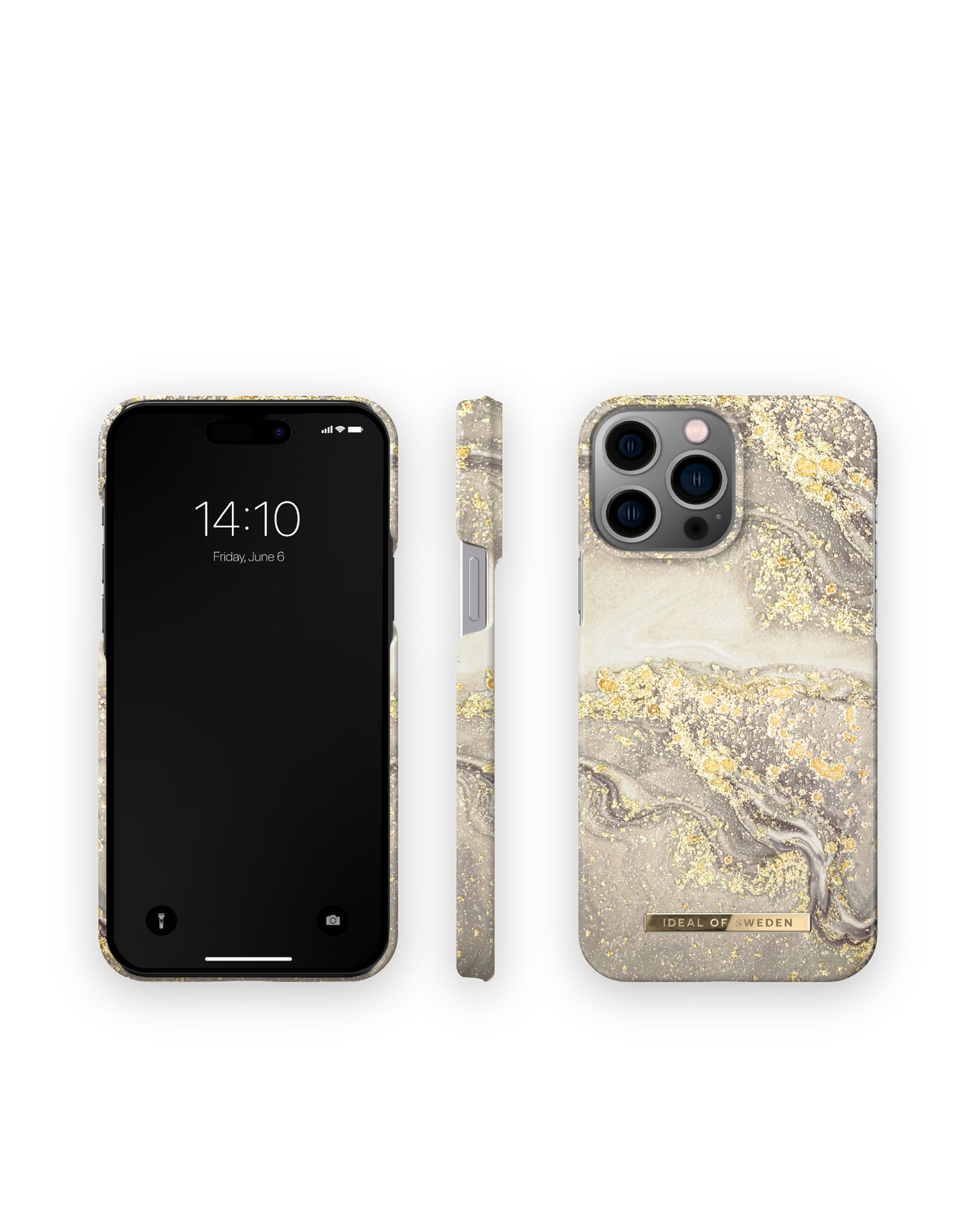 iDeal of Sweden Fashion Case iPhone 14 Pro - Sparkle Greige Marble
