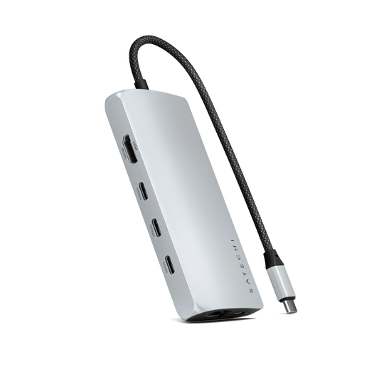 Satechi USB-C Multiport Adapter 8K with Ethernet V3 - Silver