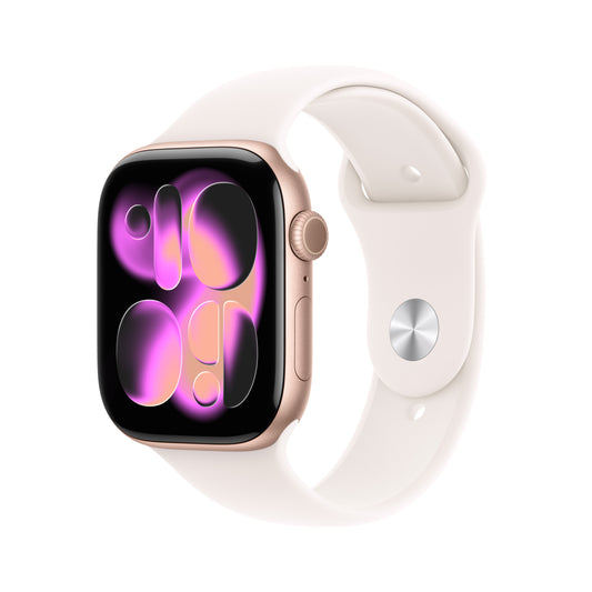 Apple Watch Series 11 GPS 42mm Rose Gold Aluminium Case with Light Blush Sport Band - M/L