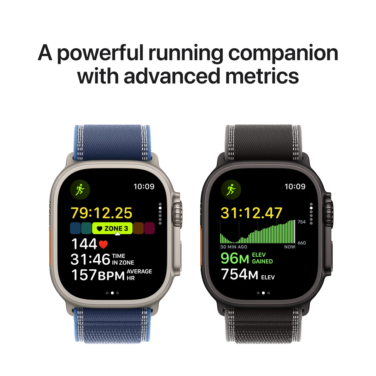 Apple Watch Ultra 3 GPS + Cellular 49mm Natural Titanium Case with Blue/Bright Blue Trail Loop - M/L