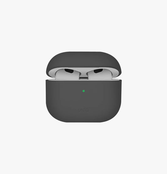 Uniq Lino Hybrid Liquid Silicone AirPods 4th Case - Ash Grey