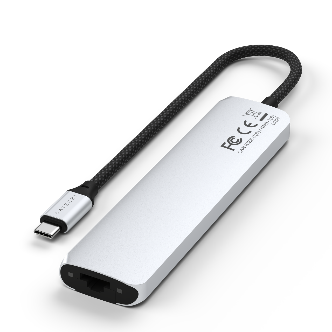 Satechi 7-in-1 USB-C Slim Multiport Adapter with Ethernet - Silver