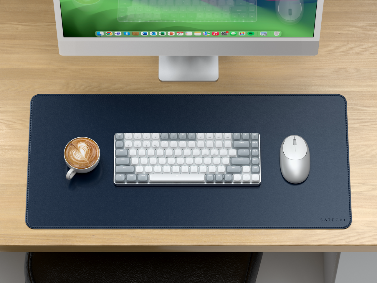 Satechi Vegan - Leather Premium Desk Mat - Blue