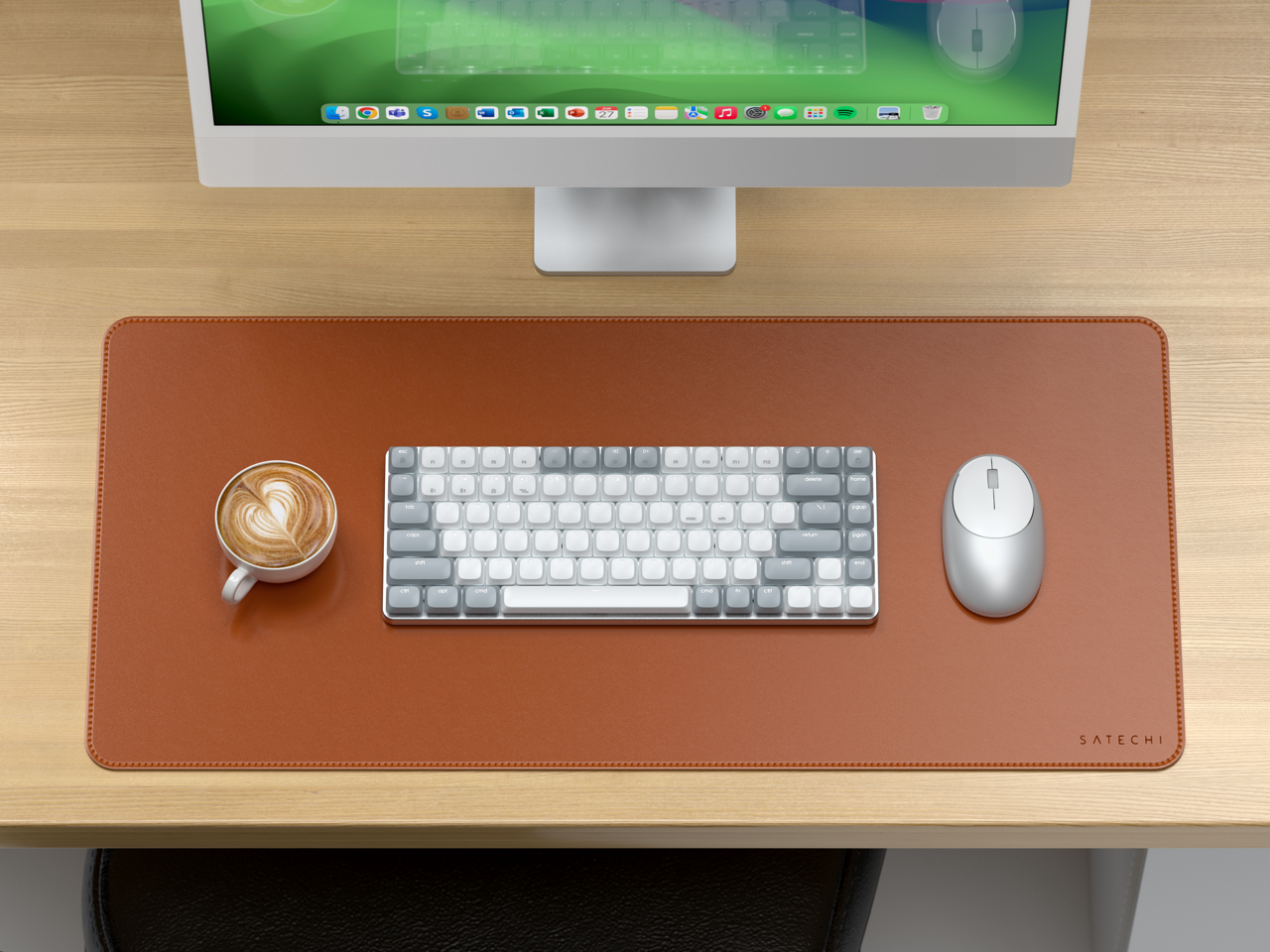 Satechi Vegan - Leather Premium Desk Mat - Brown