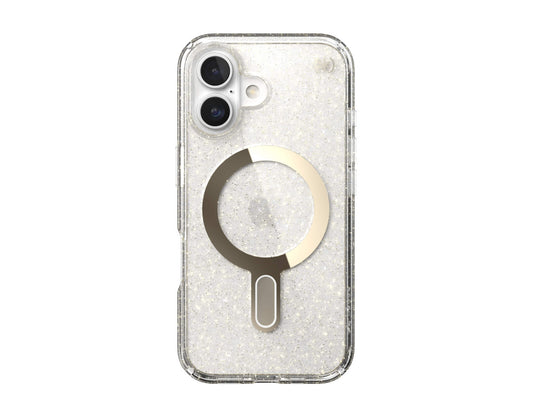Speck Presidio Lux Glitter MagSafe iPhone 16 - Clear