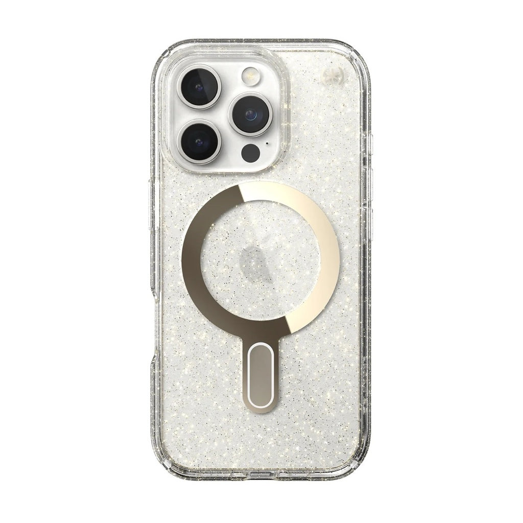 Speck Presidio 2 Lux Glitter MagSafe iPhone 16 Pro - Clear