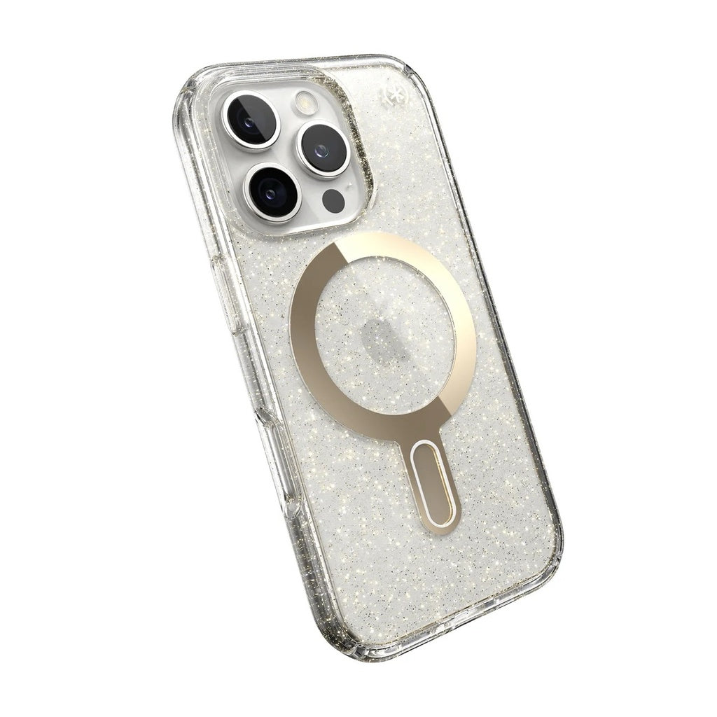 Speck Presidio 2 Lux Glitter MagSafe iPhone 16 Pro - Clear