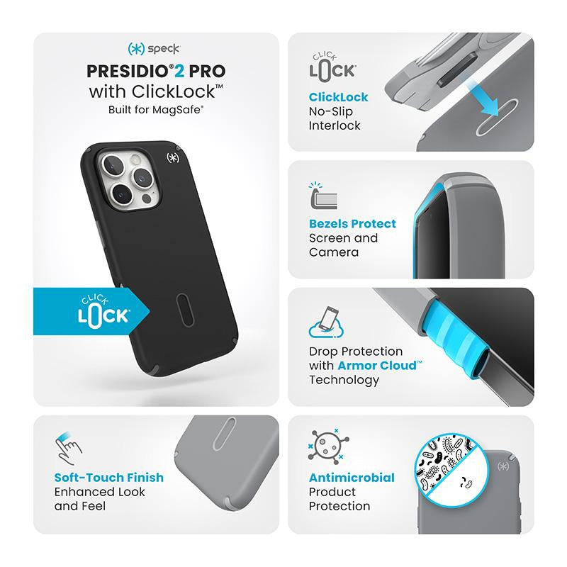 Speck Presidio2 Pro for iPhone 16 Pro Max - Black