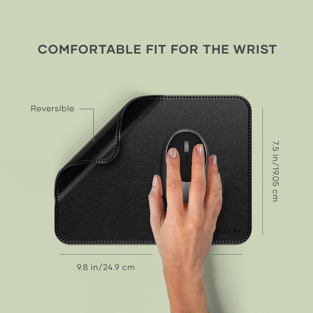 Satechi Vegan - Leather Premium Mouse Mat - Black