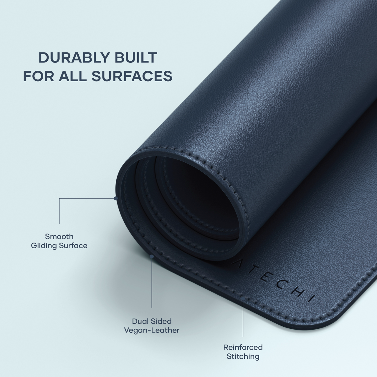 Satechi Vegan - Leather Premium Desk Mat - Blue