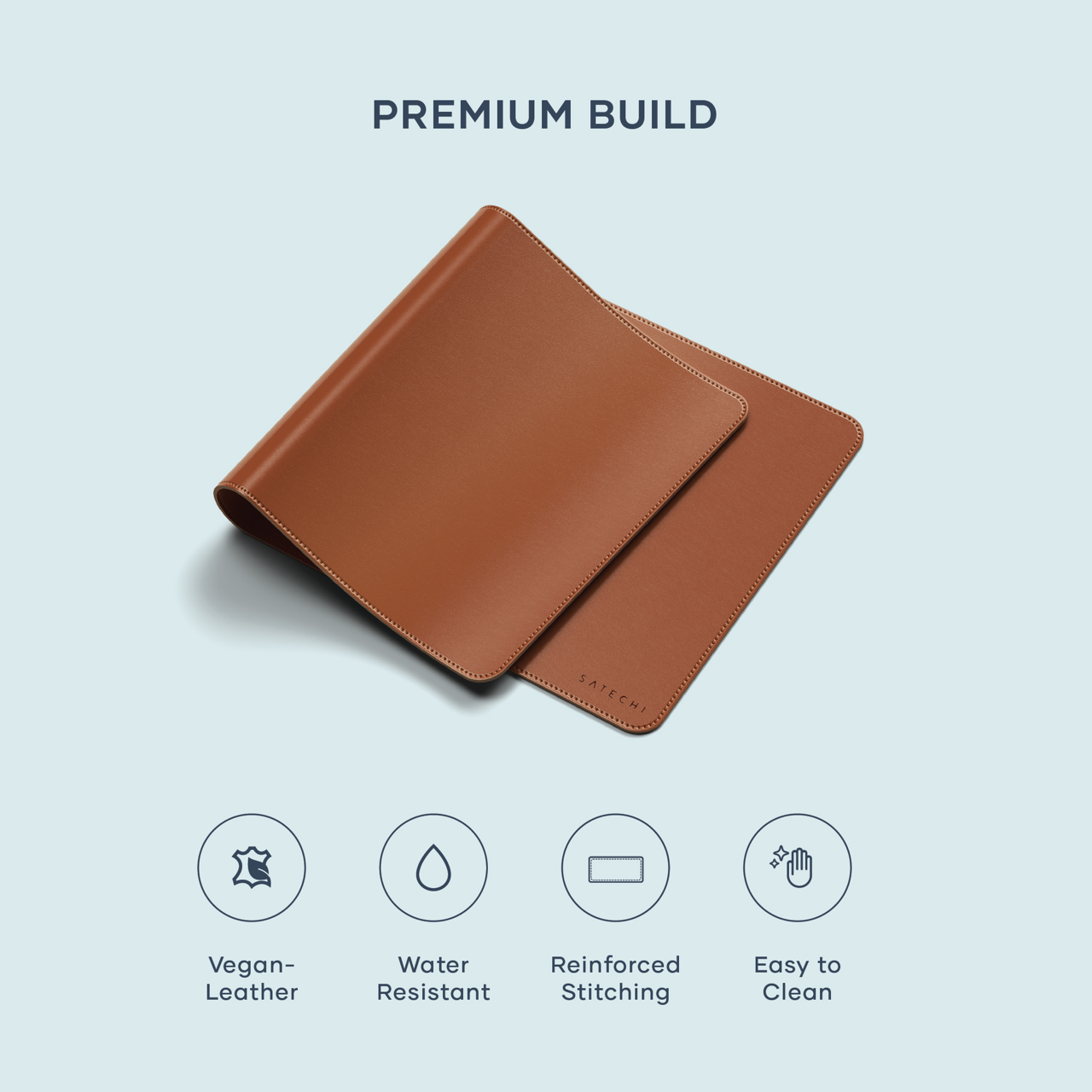 Satechi Vegan - Leather Premium Desk Mat - Brown