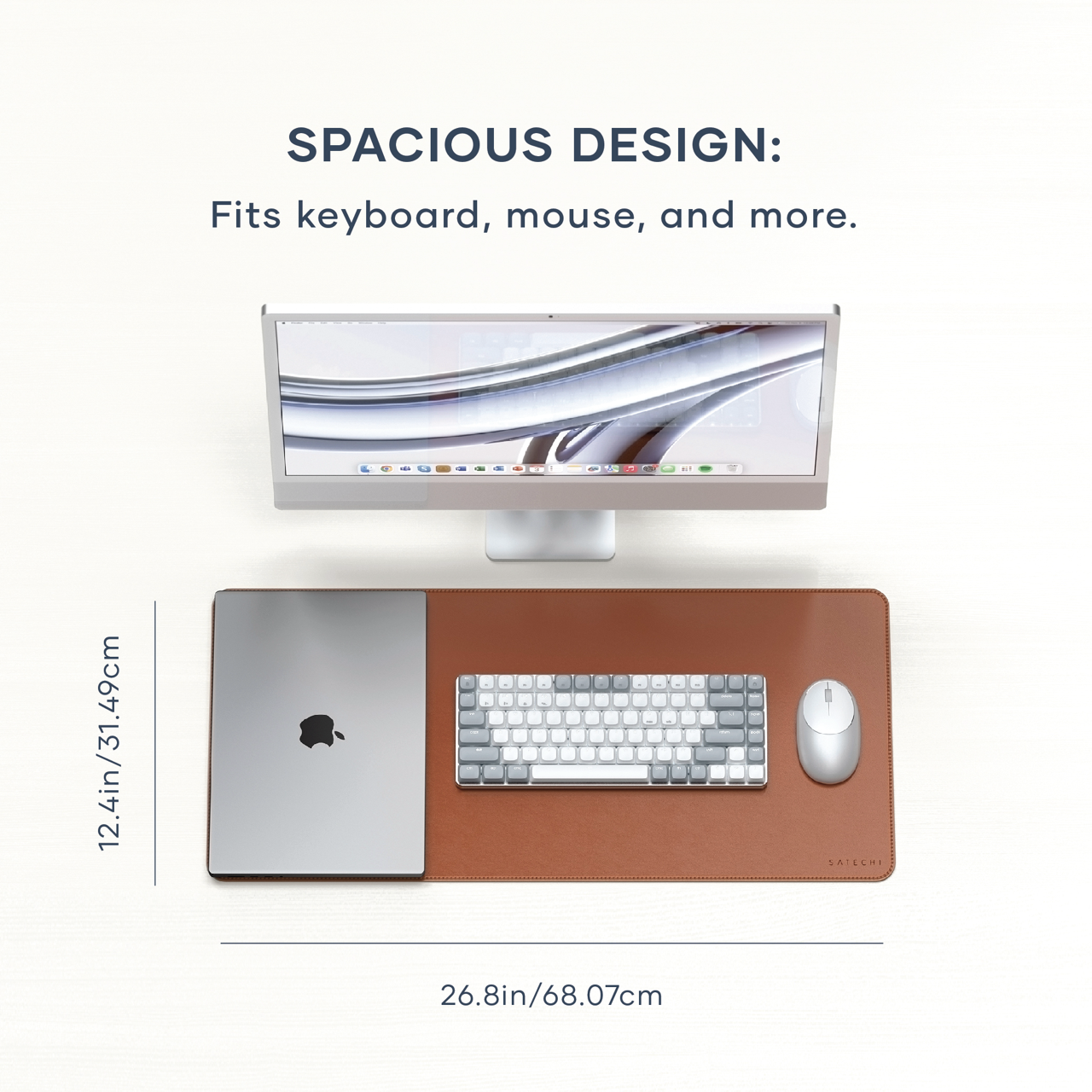 Satechi Vegan - Leather Premium Desk Mat - Brown