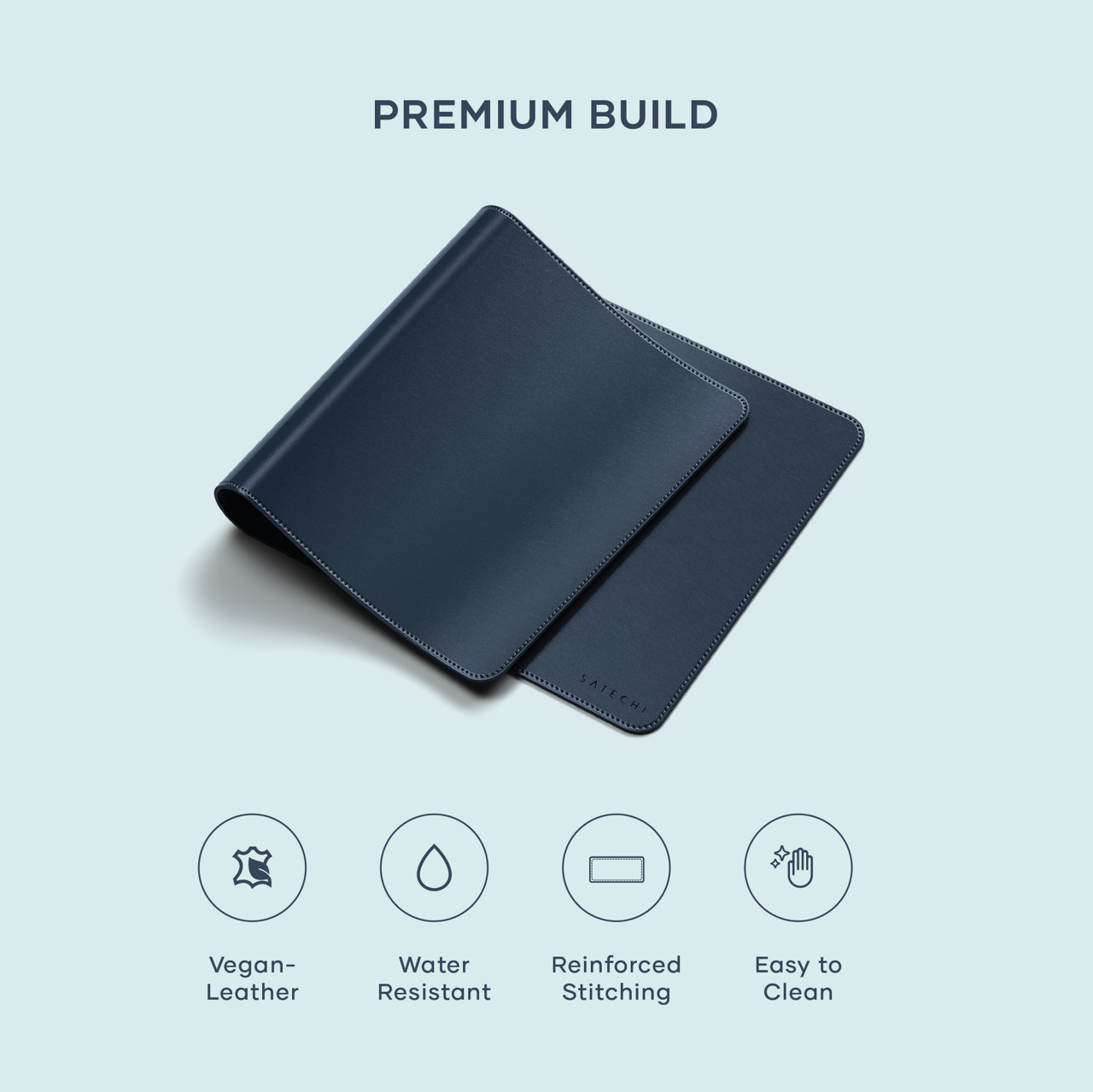 Satechi Vegan - Leather Premium Desk Mat - Blue