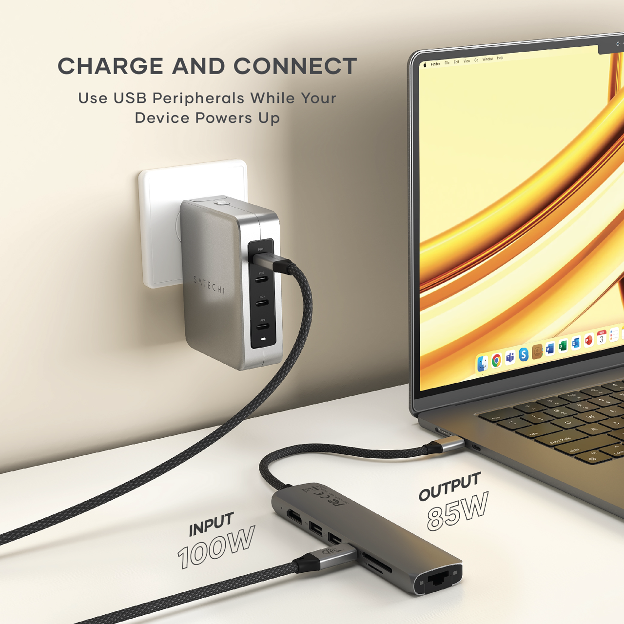 Satechi 7-in-1 USB-C Slim Multiport Adapter with Ethernet - Space Grey