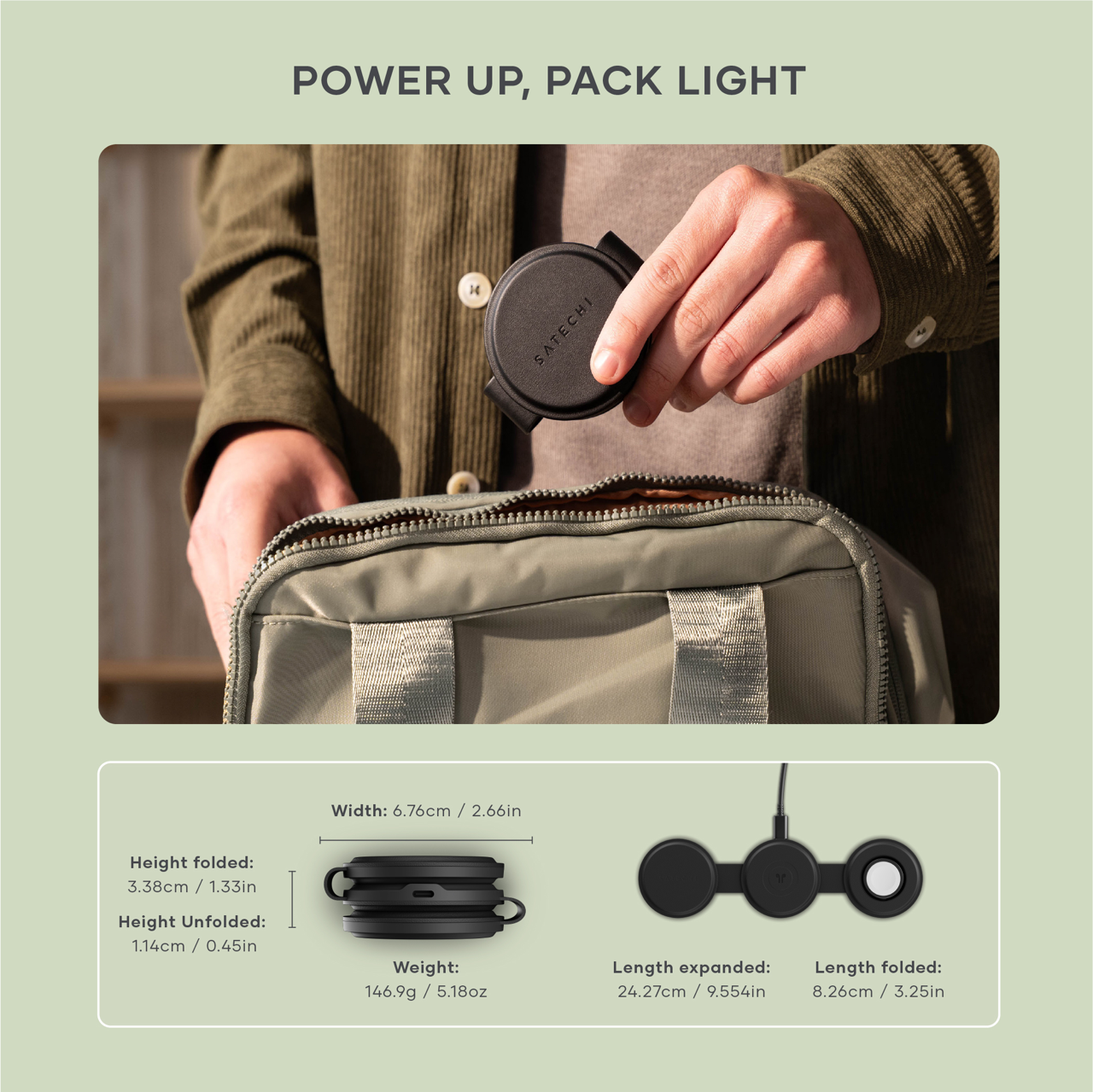 Satechi OntheGo 3-in-1 Wireless Charger - Black
