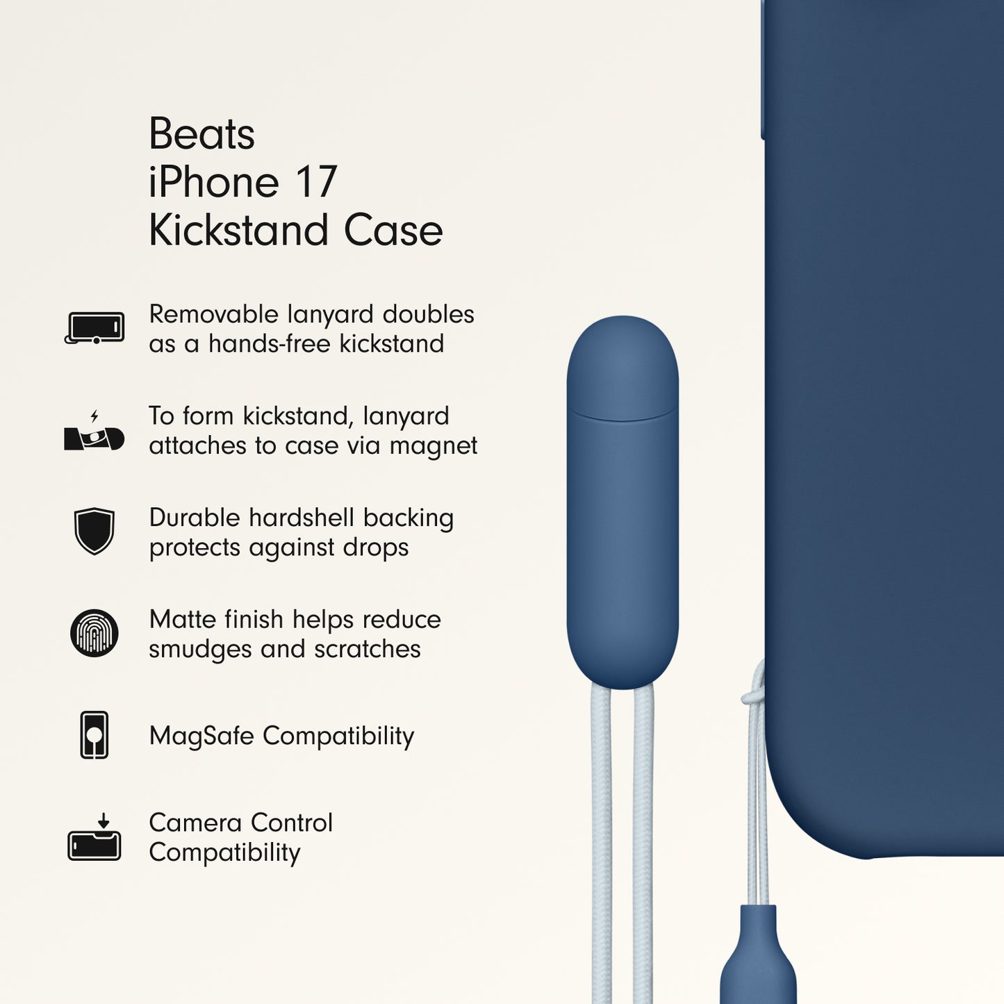 Beats iPhone 17 Kickstand Case with MagSafe and Camera Control - Bedrock Blue