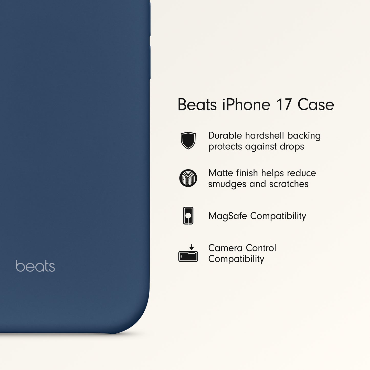 Beats iPhone 17 Case with MagSafe and Camera Control — Bedrock Blue