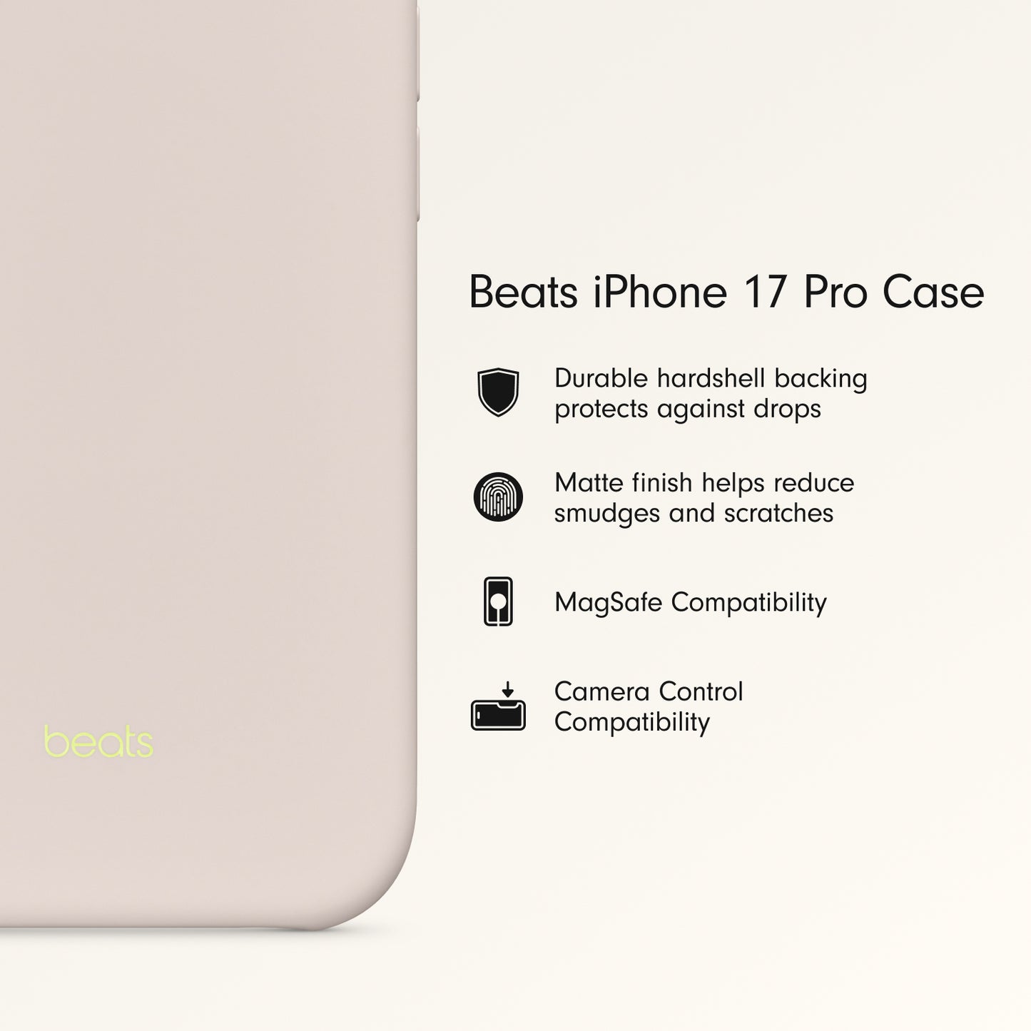 Beats iPhone 17 Pro Case with MagSafe and Camera Control — Lime Stone