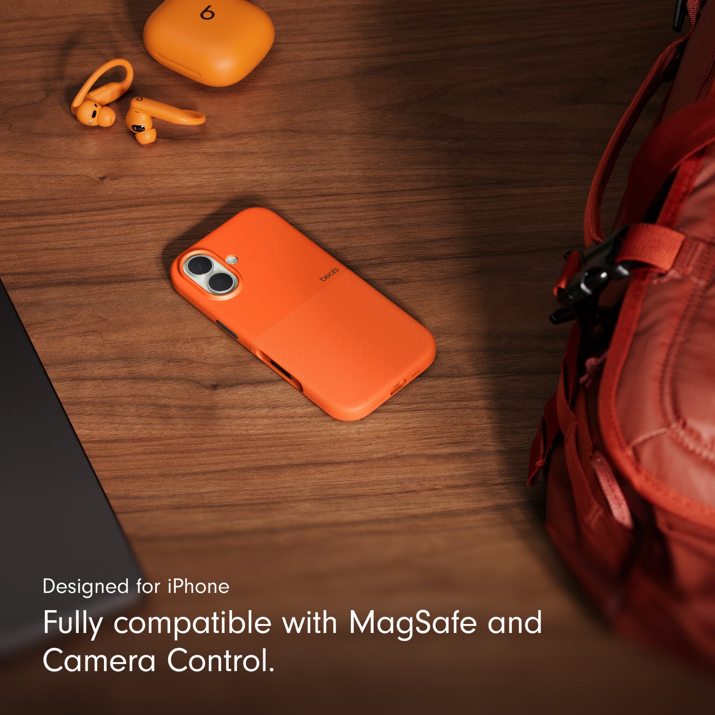 Beats iPhone 17 Rugged Case with MagSafe and Camera Control – Sierra Orange