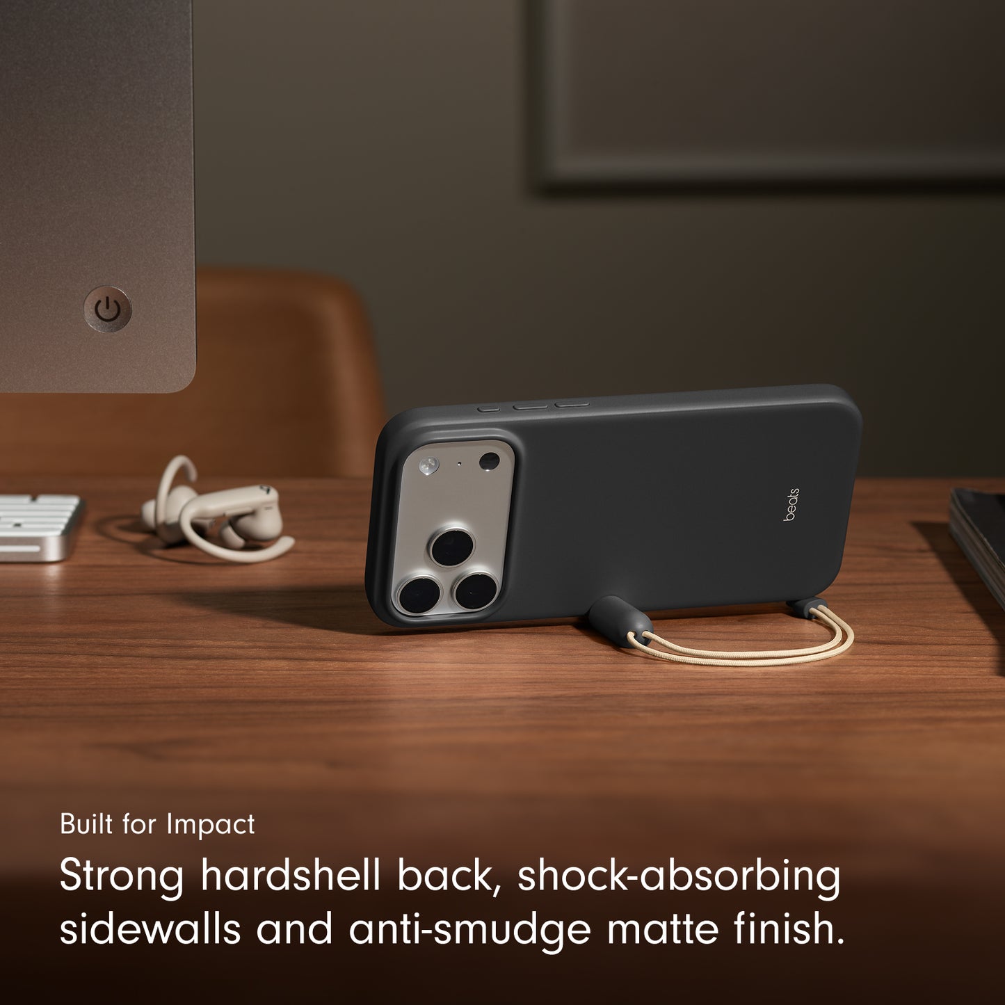 Beats iPhone 17 Pro Max Kickstand Case with MagSafe and Camera Control - Granite Gray