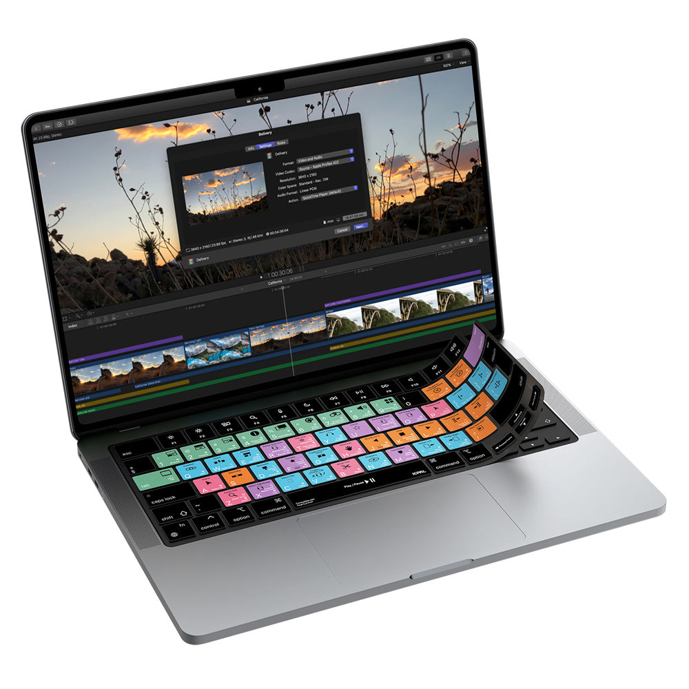 JCPal Verskin Final Cut Shortcuts Keyboard Cover (Transparent Black)