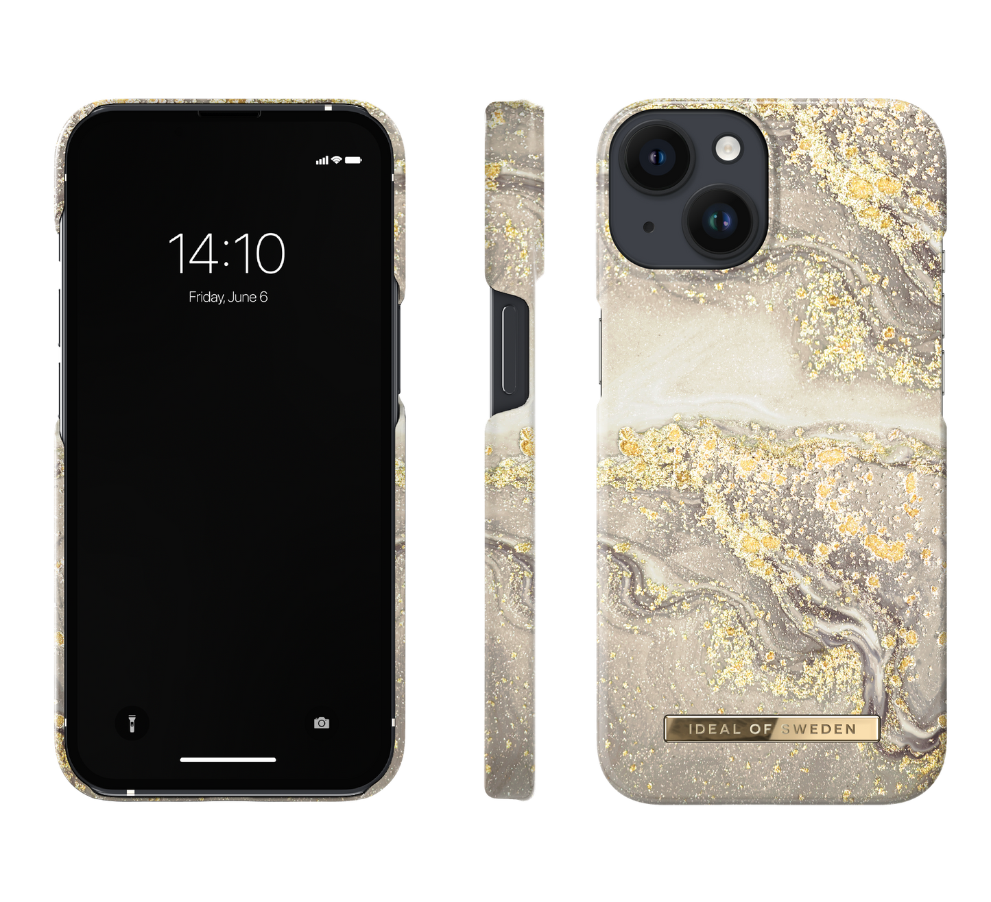 iDeal of Sweden Fashion Case iPhone 14 - Sparkle Greige Marble