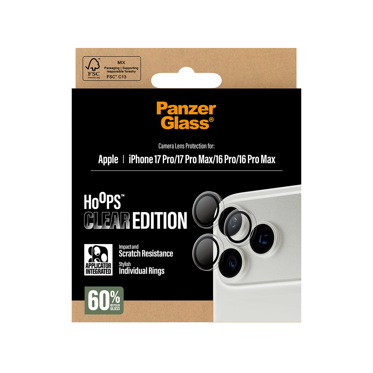 PanzerGlass Hoops Transparent Camera Lens Protector for iPhone 17 Pro | iPhone 17 Pro Max