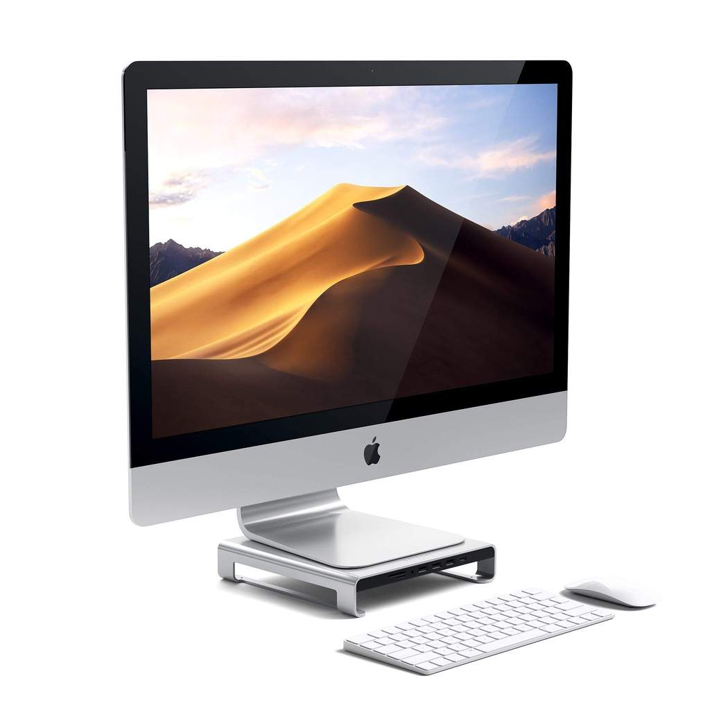 Satechi USB-C Aluminum Monitor Stand & Hub for iMac - Silver