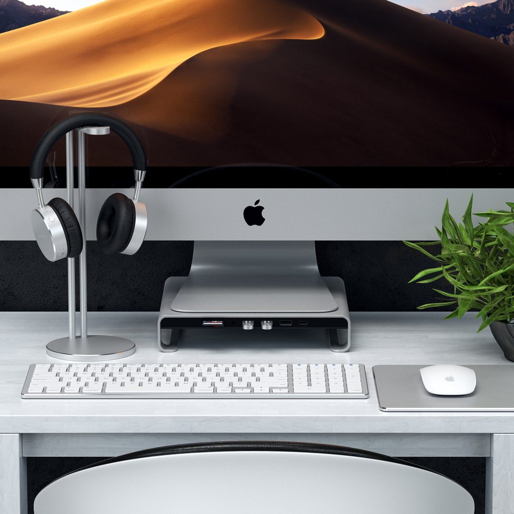 Satechi USB-C Aluminum Monitor Stand & Hub for iMac - Silver
