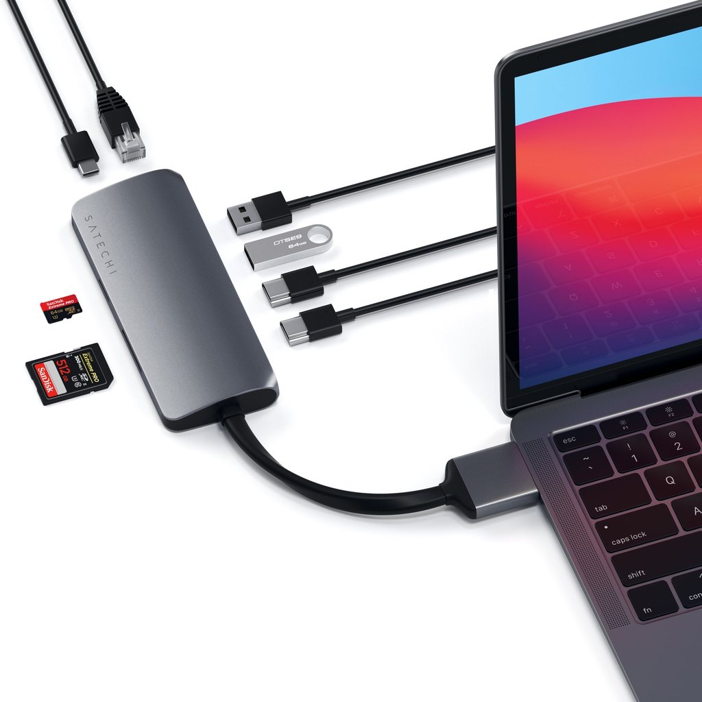 Satechi USB-C Dual Multimedia Adapter - Space Gray