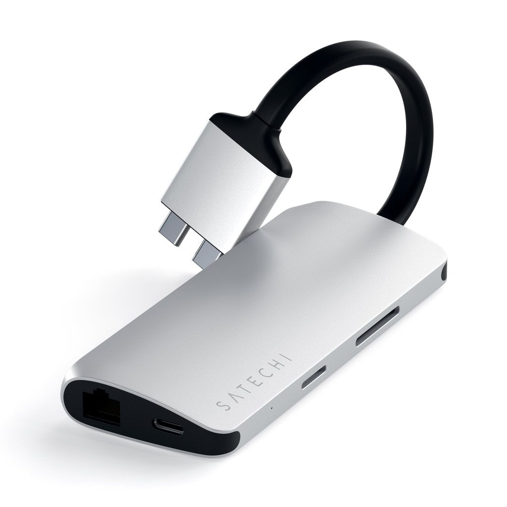 Satechi USB-C Dual Multimedia Adapter - Silver