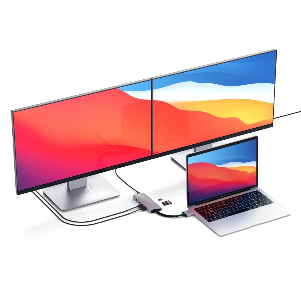 Satechi USB-C Dual Multimedia Adapter - Silver