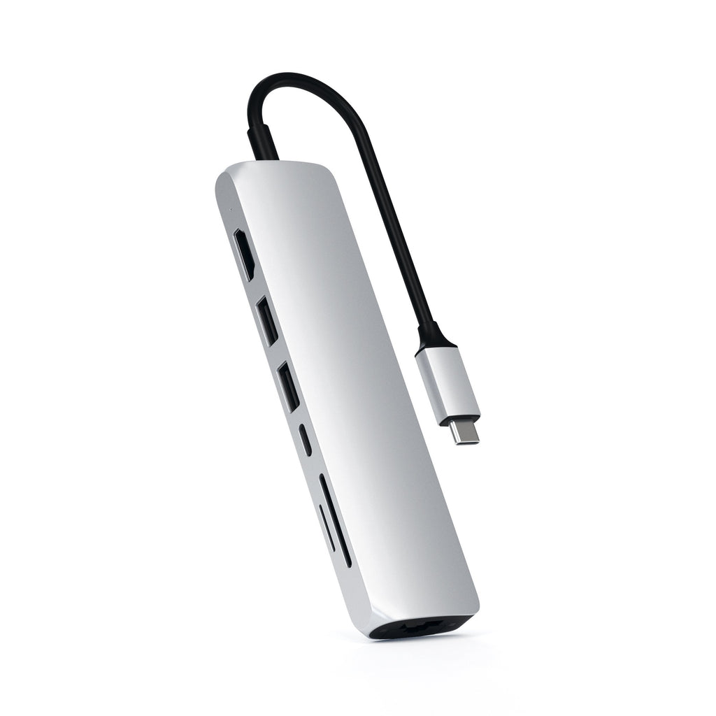 Satechi USB-C Slim Multi-Port Adapter with Ethernet - Silver