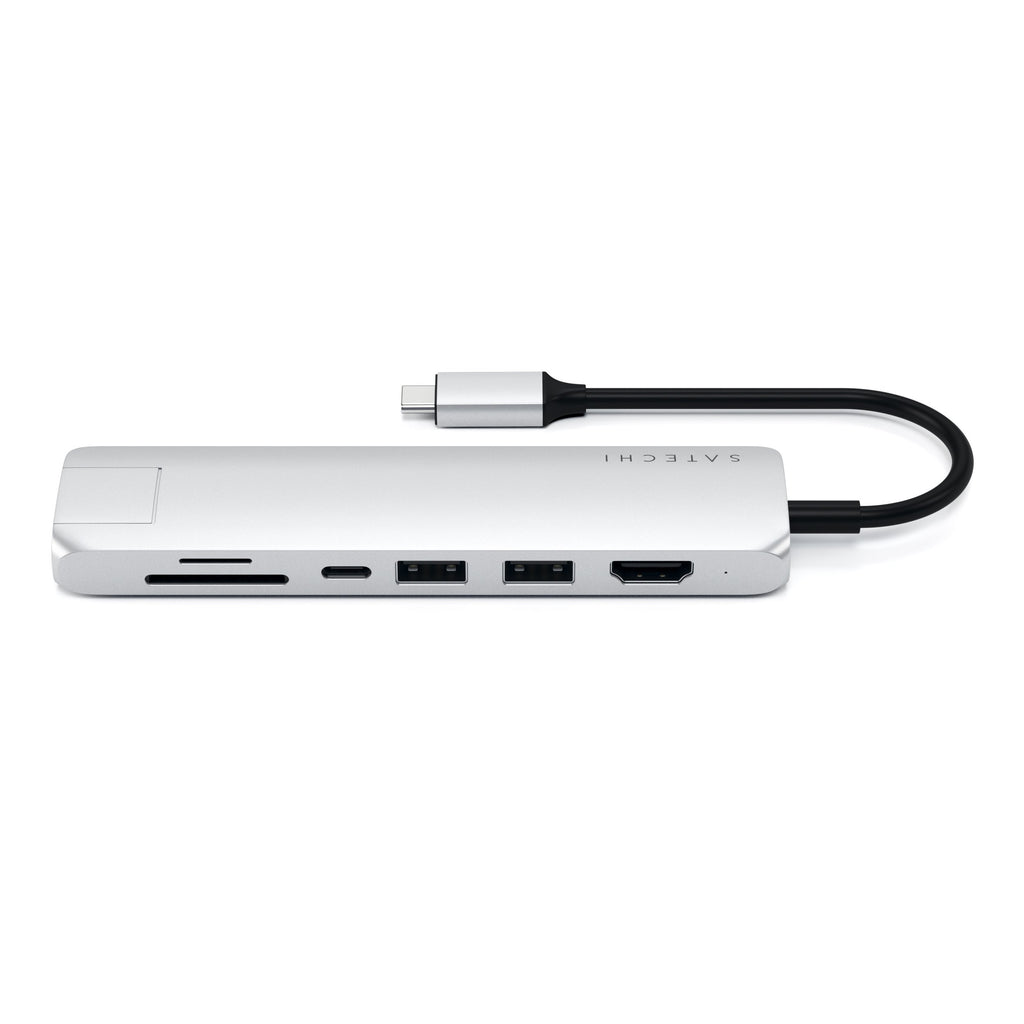 Satechi USB-C Slim Multi-Port Adapter with Ethernet - Silver