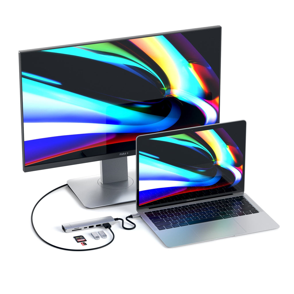 Satechi USB-C Slim Multi-Port Adapter with Ethernet - Silver