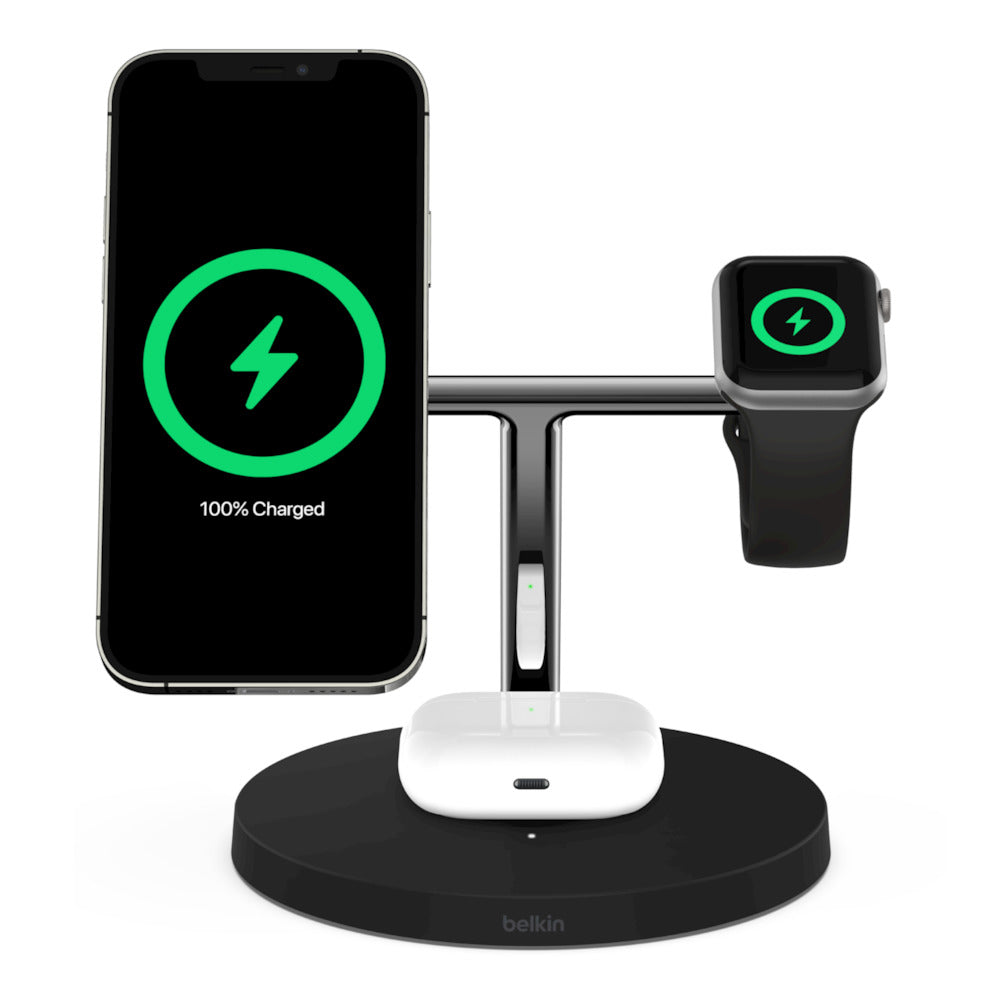 Belkin BOOST↑CHARGE™ PRO 3-in-1 Wireless Charger with MagSafe - Black