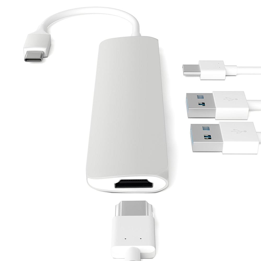 Satechi Slim Aluminum Type-C Multi-Port Adapter - Silver