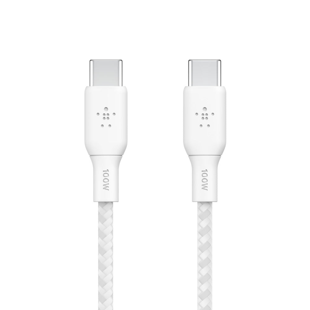 Belkin BOOST↑CHARGE™  USB-C to USB-C 2.0 Braided silicone 100W 3M, White
