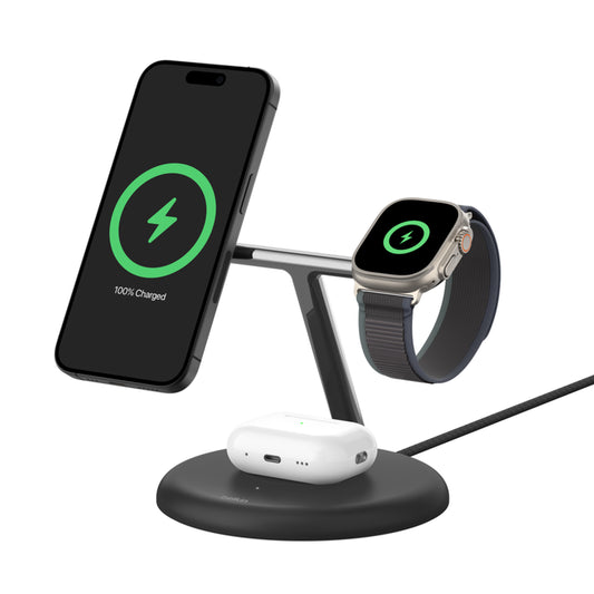 Belkin BOOST↑CHARGE™ PRO 3-in-1 Wireless Charger with MagSafe  Qi 2 - Black