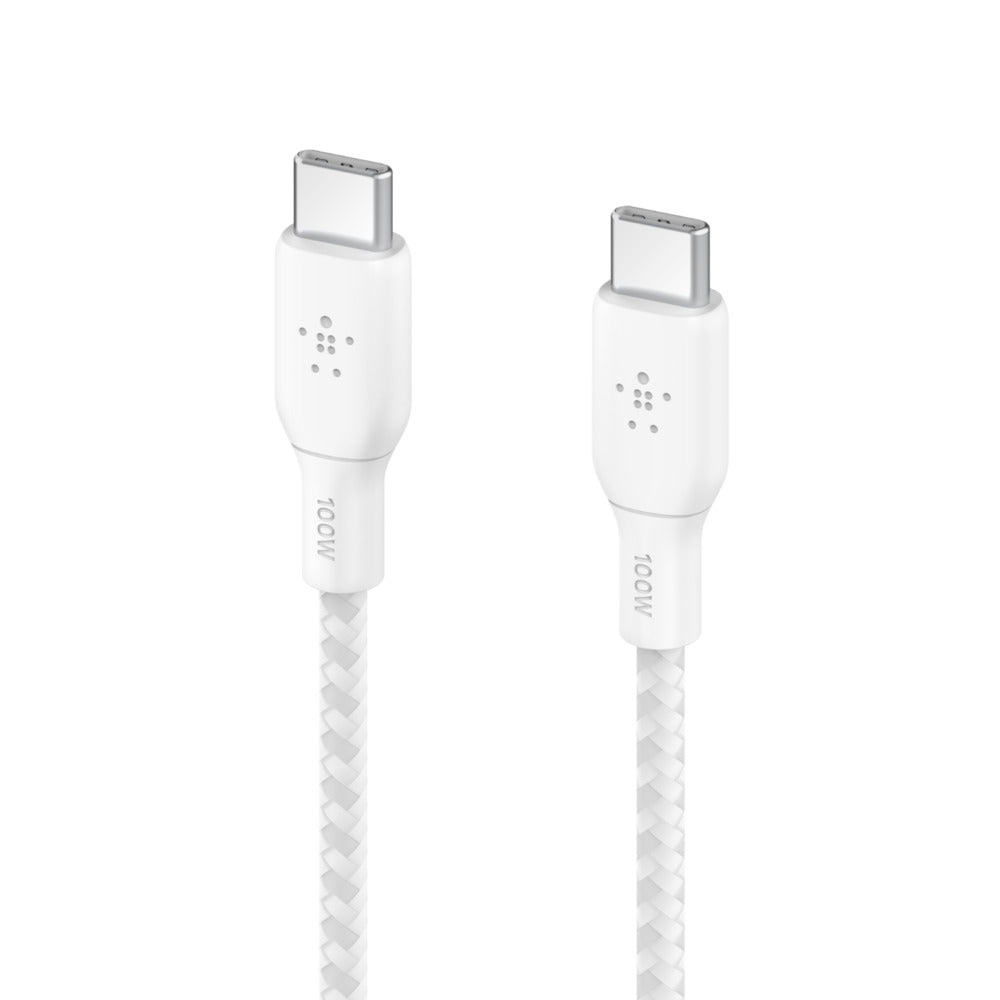 Belkin BOOST↑CHARGE™  USB-C to USB-C 2.0 Braided silicone 100W 3M, White