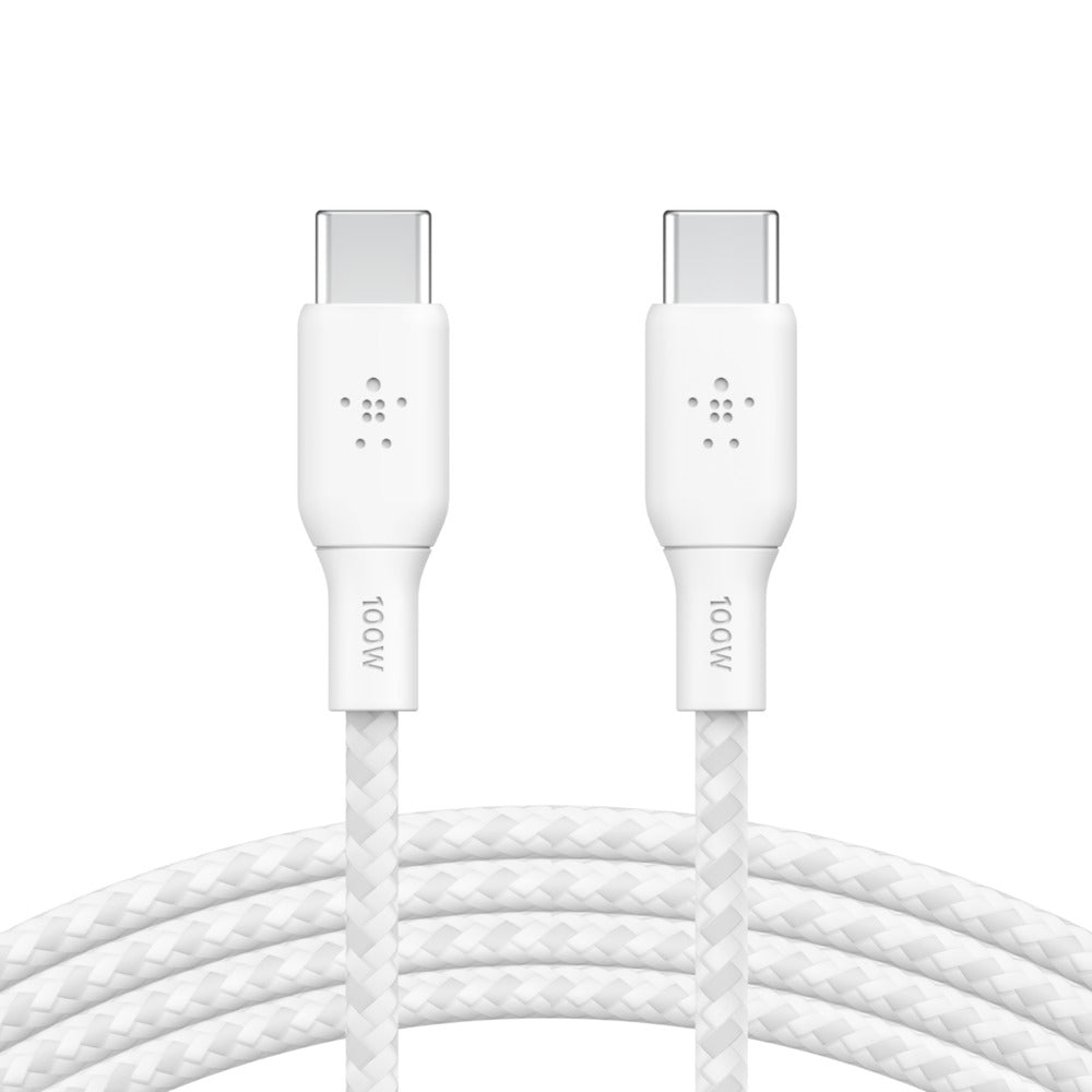 Belkin BOOST↑CHARGE™  USB-C to USB-C 2.0 Braided silicone 100W 3M, White