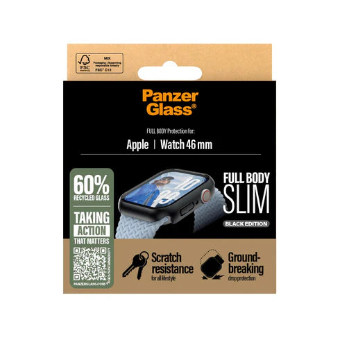 PanzerGlass Screen Protector Apple Watch Series 10 46mm - Black