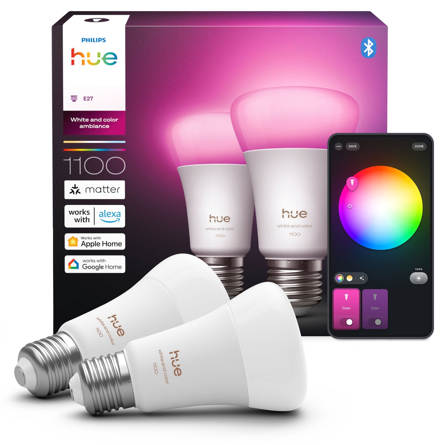Philips Hue A60 - E27 smart bulb - 2pack