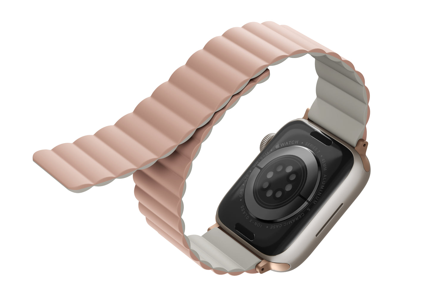 Uniq Revix Magnetic Silicone Band for Apple Watch 45/44/42mm - Pink/Beige
