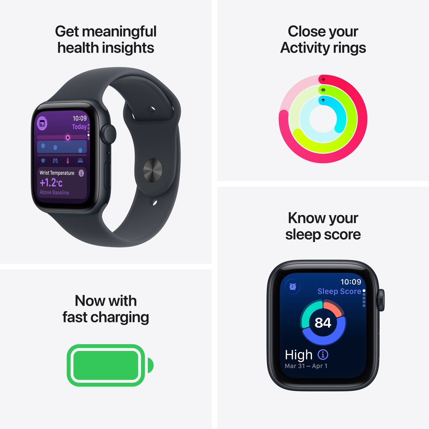 Apple Watch SE 3 GPS 40mm Midnight Aluminium Case with Midnight Sport Band - M/L